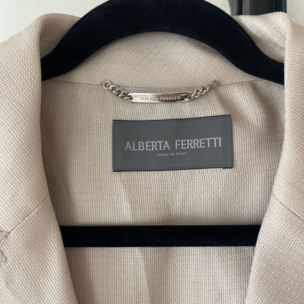 Alberta Ferretti Beige Women Jacket trench coat button up dress taupe sand nude